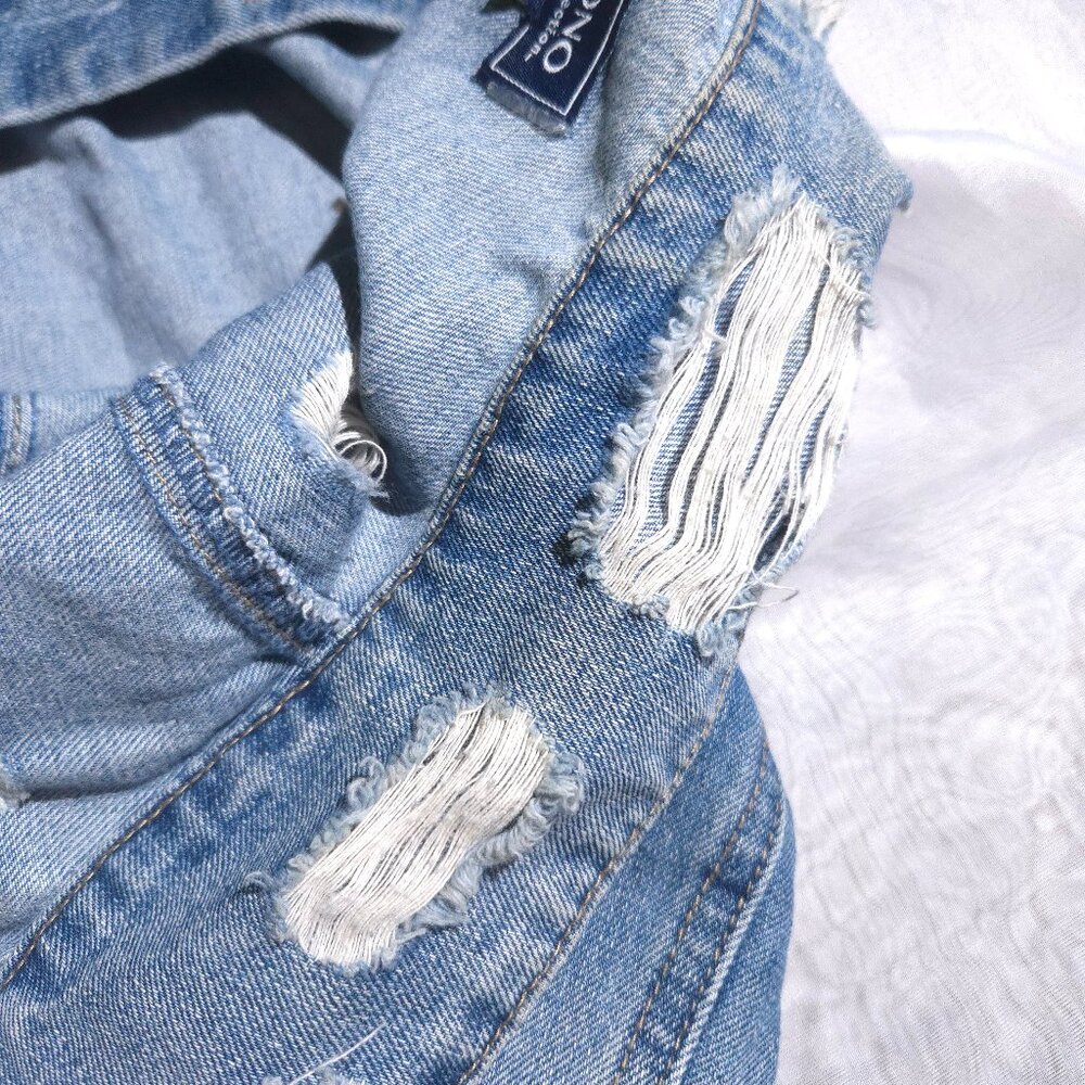 Ci Sono Distressed Denim Jacket, Size Large - Picture 4 of 10